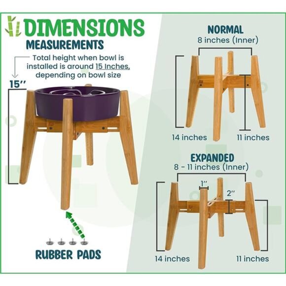 Dog Bowl Stand (14-inch High) - Ideal for Large Breeds, Use to Elevate, Raised - Picture 5 of 7